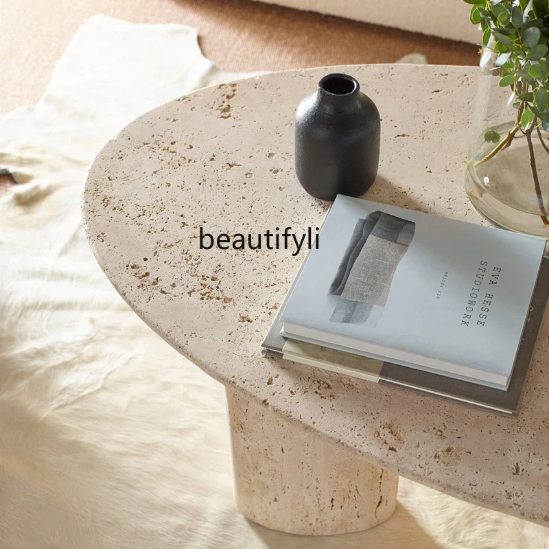 Ваби песочный ветер натуральный травертин журнальный столик маленькая квартира