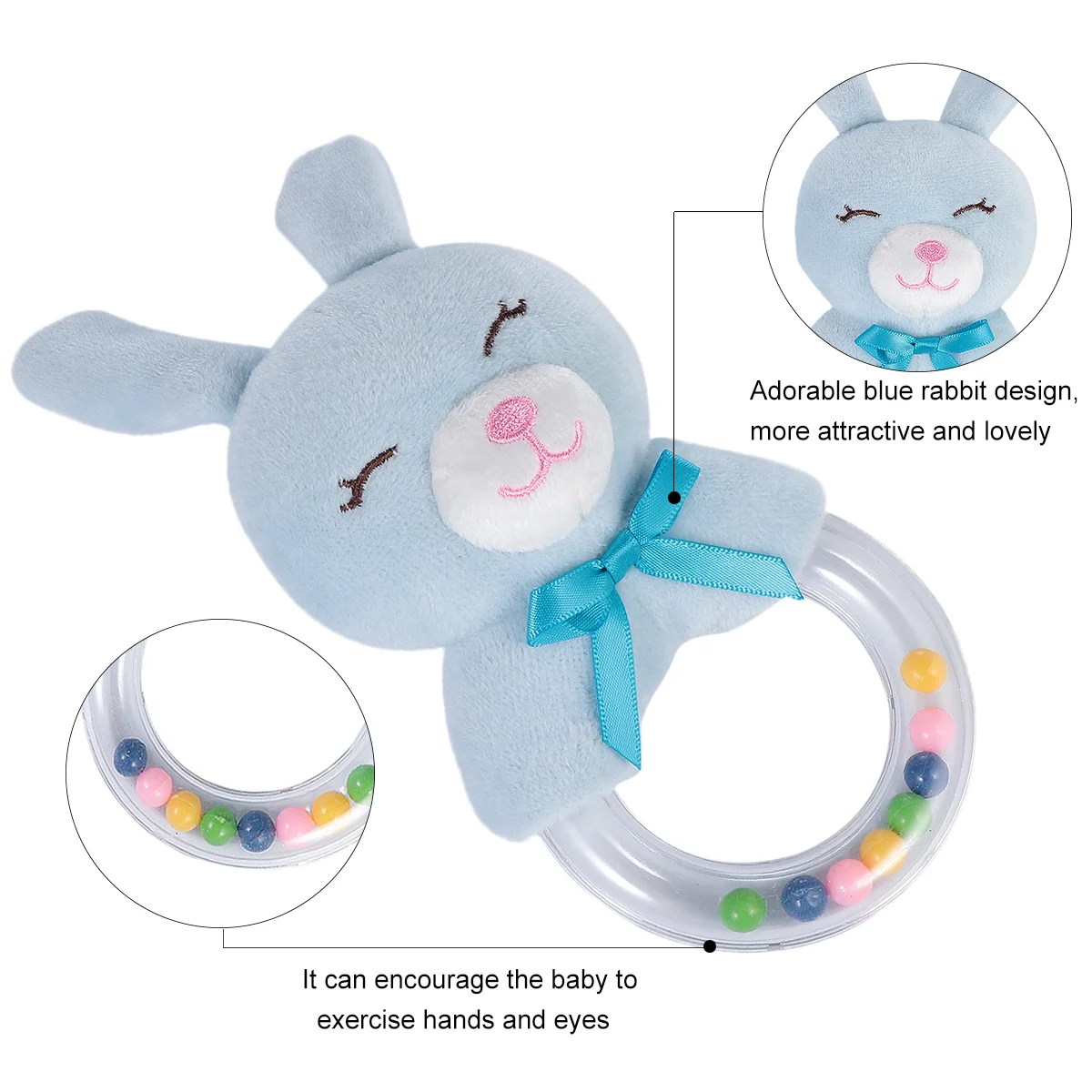 Мягкие игрушки кольцо для укуса младенцев колокольчик милый ребенок плюшевый