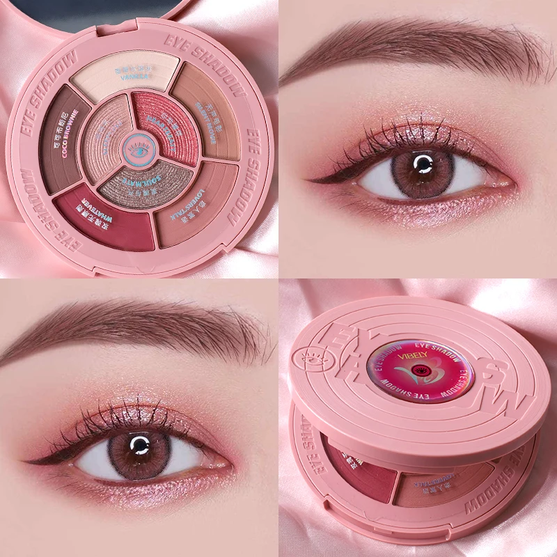 Палитра цветных нюдовых теней для век блестящие мерцающие стойкие перламутровые