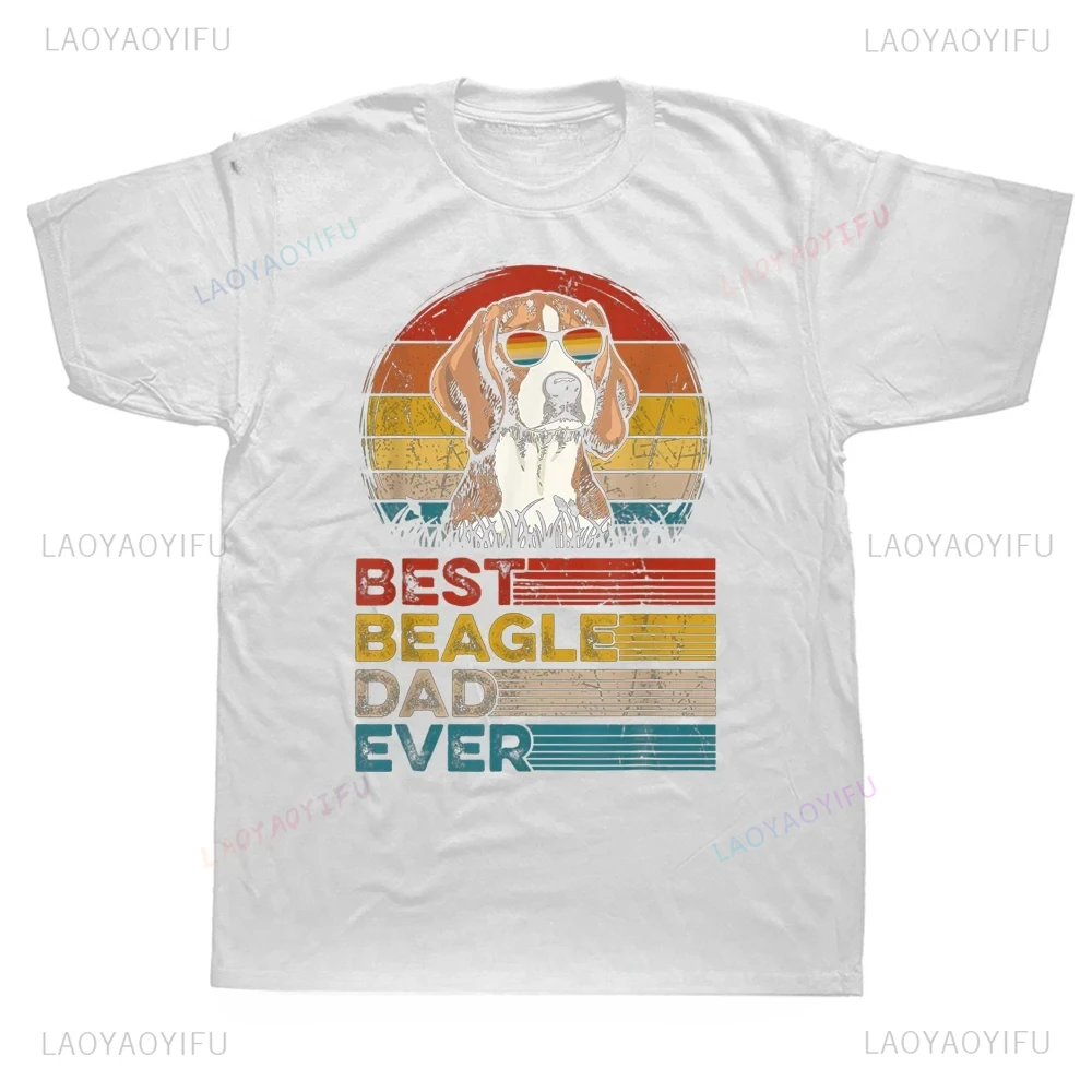 Футболка Best Beagle Dad Ever Puppy Dog с графическим принтом и мультяшным винтажная уличная