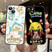 cartoon pikachu phone case for funda iphone 13 11 pro max 12 mini x xr xs max 6 6s 7 8 plus se 2020 carcasa back coque celular
