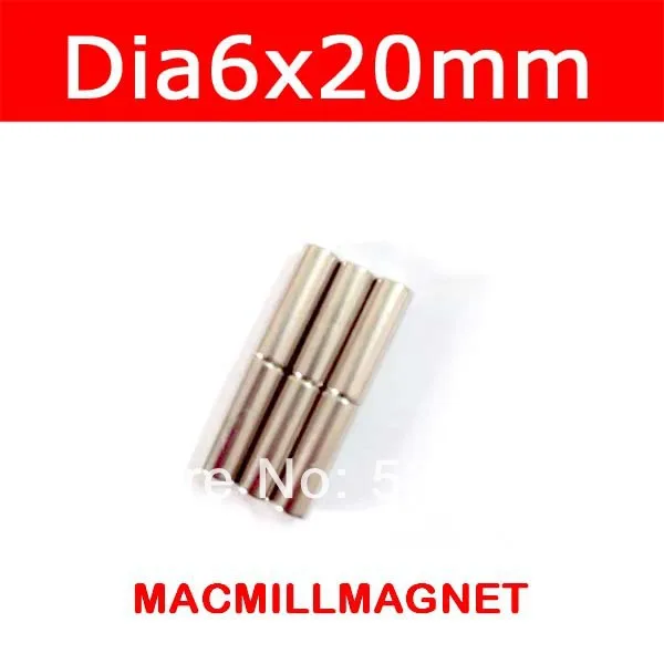 Постоянный магнит диаметр 6x20 мм неодимовый редкоземельный цилиндр магнитный