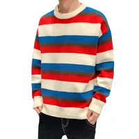 2022 new casual mens sweater o neck striped slim fit knittwear spring mens fashion sweaters pullovers pullover men pull homme