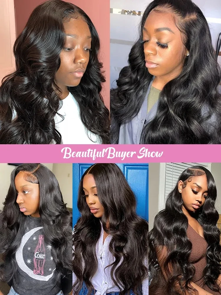 32-36 Дюймов Прозрачный Кружевной Фронтальный Парик Объемная Волна Бразильские