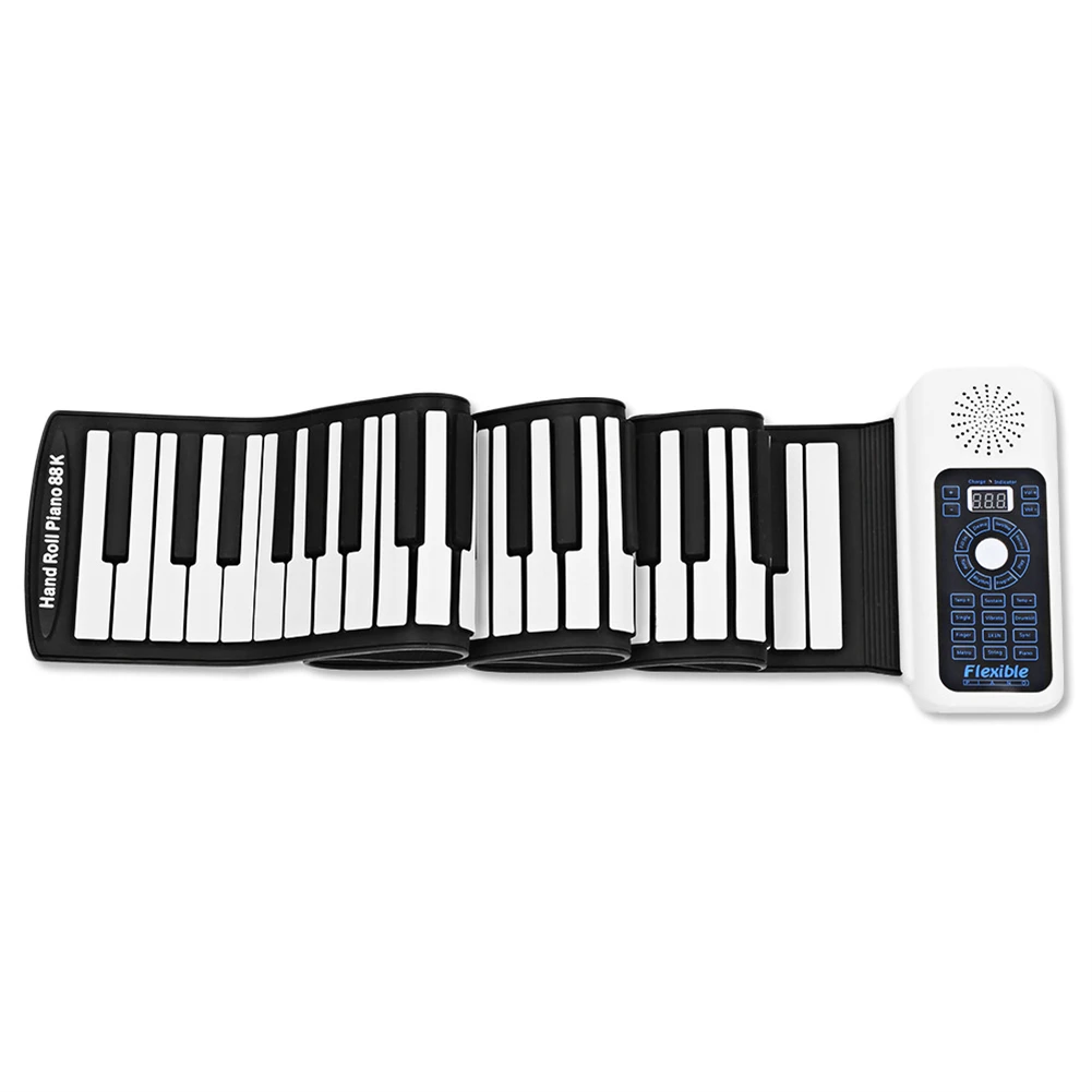 

88-клавишная перезаряжаемая электронная фортепиано, USB и MIDI-порт, 128 тонов, ритмичная клавиатура с поддержкой педали, складные инструменты для электронной клавиатуры