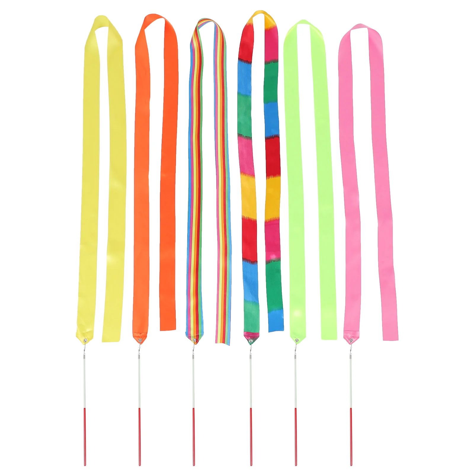 6 шт. 2-метровая лента цветные танцевальные ленты детский гимнастический стример