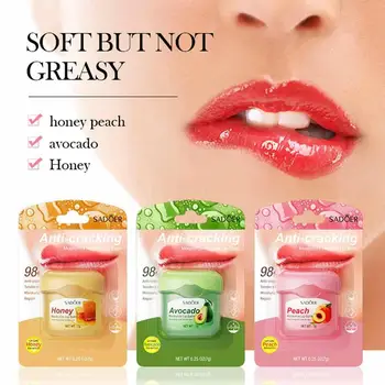 Honey Lip Balm Mild Smooth Lip Care Film Anti Dry 0.25 Oz Fruit Lip Balm Honey Peach Avocado Provide Comprehensive Hydration 1