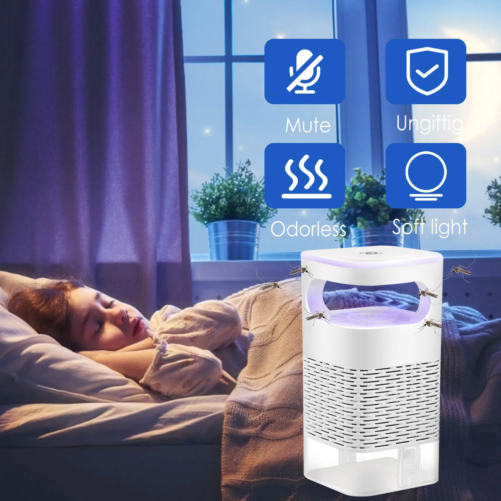 

Bugs Zapper LED Mosquitoes Zapper Lamp Bugs Zapper Indoor Electric Mosquitoes Trap With LED Lamp USB Power Supply For Home