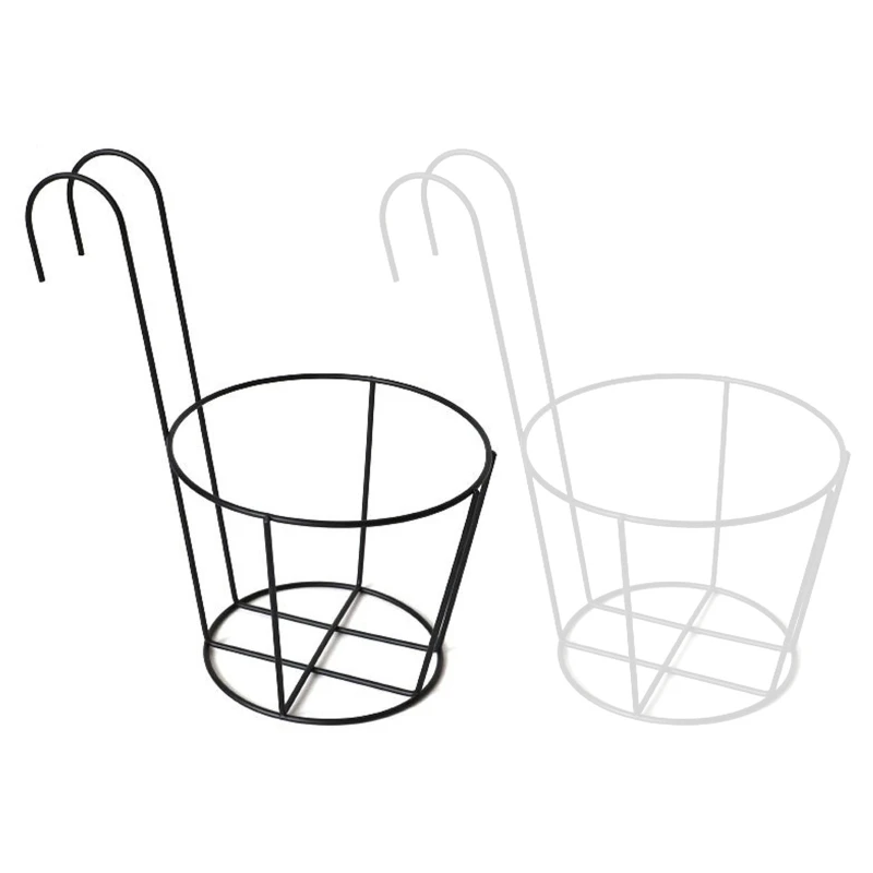 

Iron Planter Rack Hanging Railing Fence Flower Pot Shelf Plant Basket Holder 124E