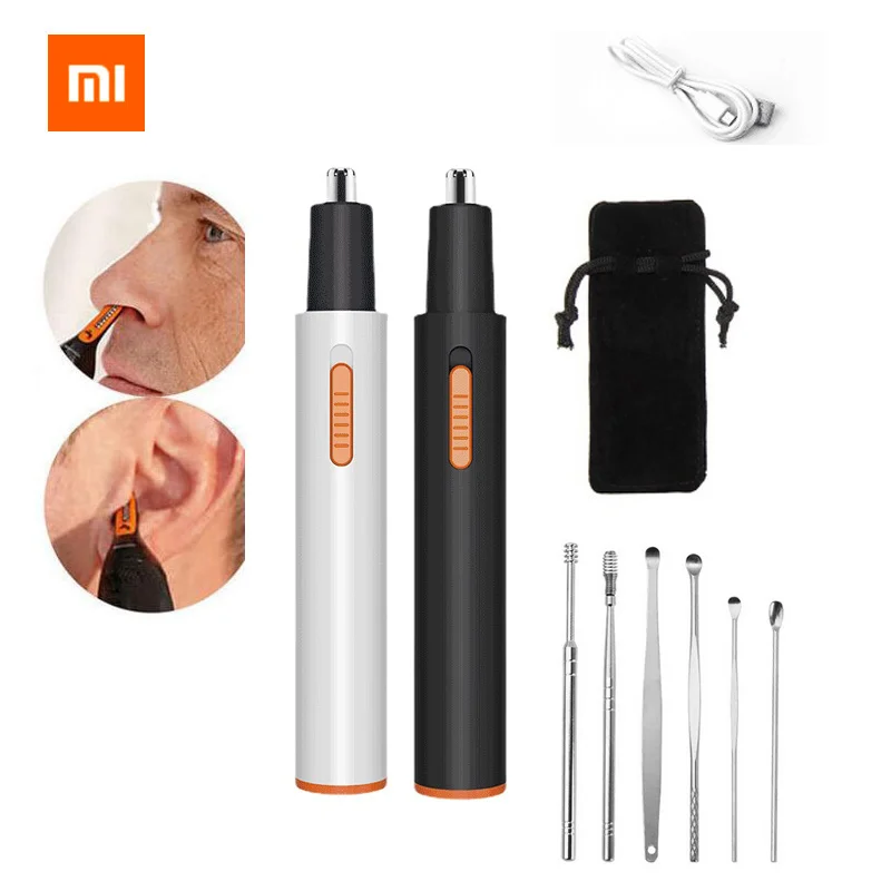 

Xiaomi electric mini nose trimmers portable ear nose shaver hair clipper waterproof water safe removal cleaner required clean