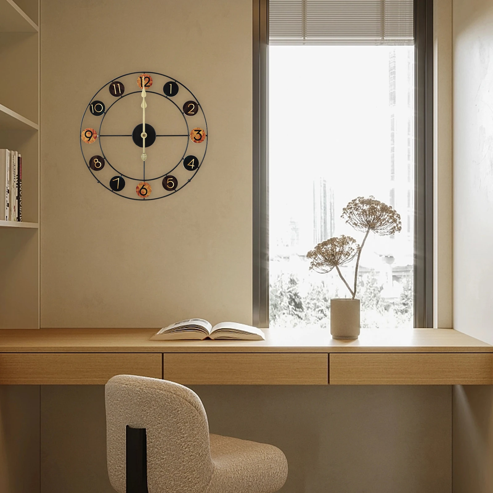 19.7" Rustic Silent Numerals Clock Decorative Wall Clocks
