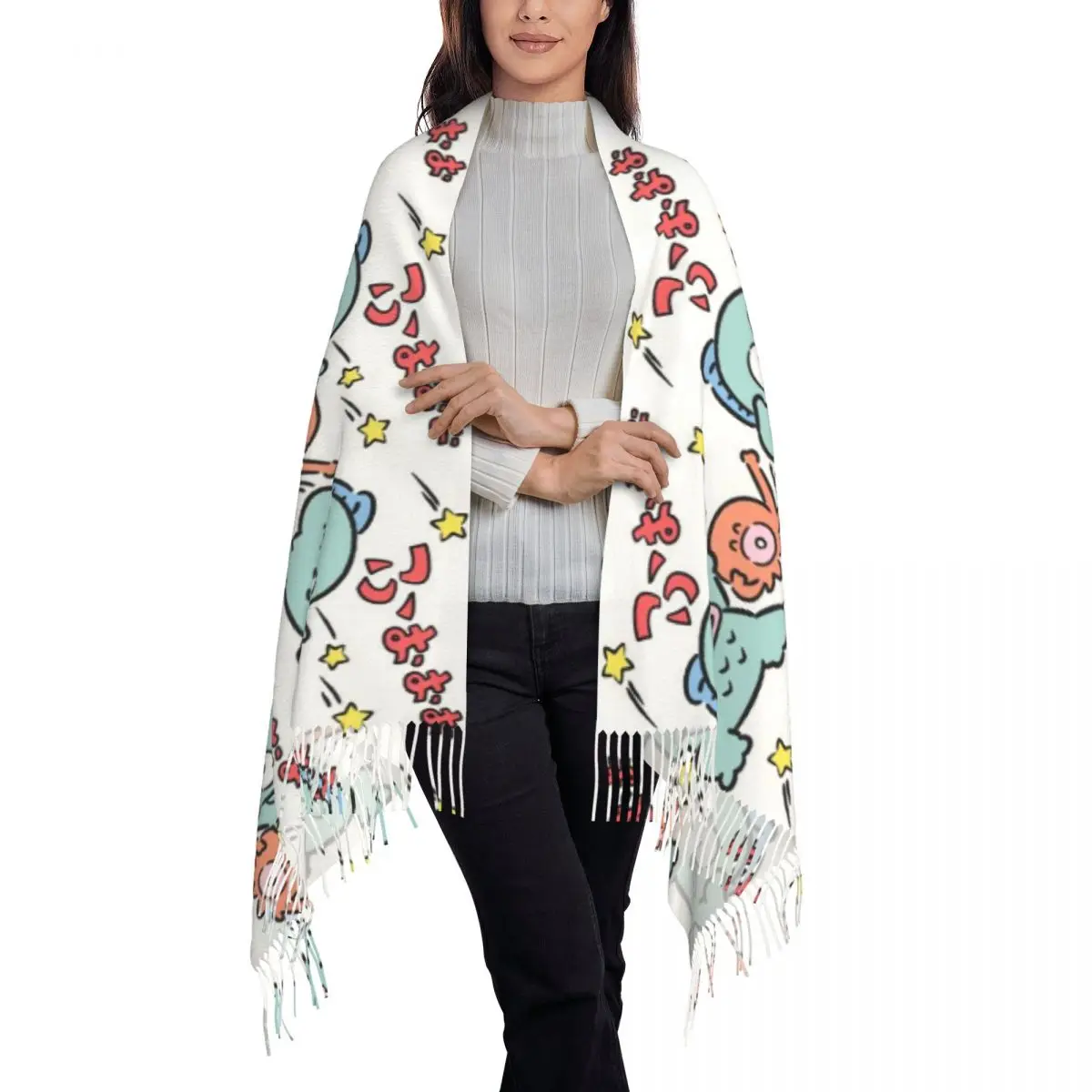 Милый шарф с кисточками из мультфильма Ханйдон на заказ женские мягкие шали