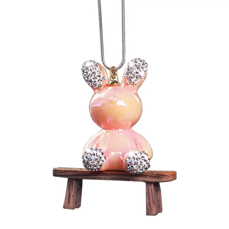 

Украшение в виде кролика из безопасной смолы в форме кролика подвеска в салоне автомобиля Рождественский кулон в салоне автомобиля для расслабления нервов и стресса для