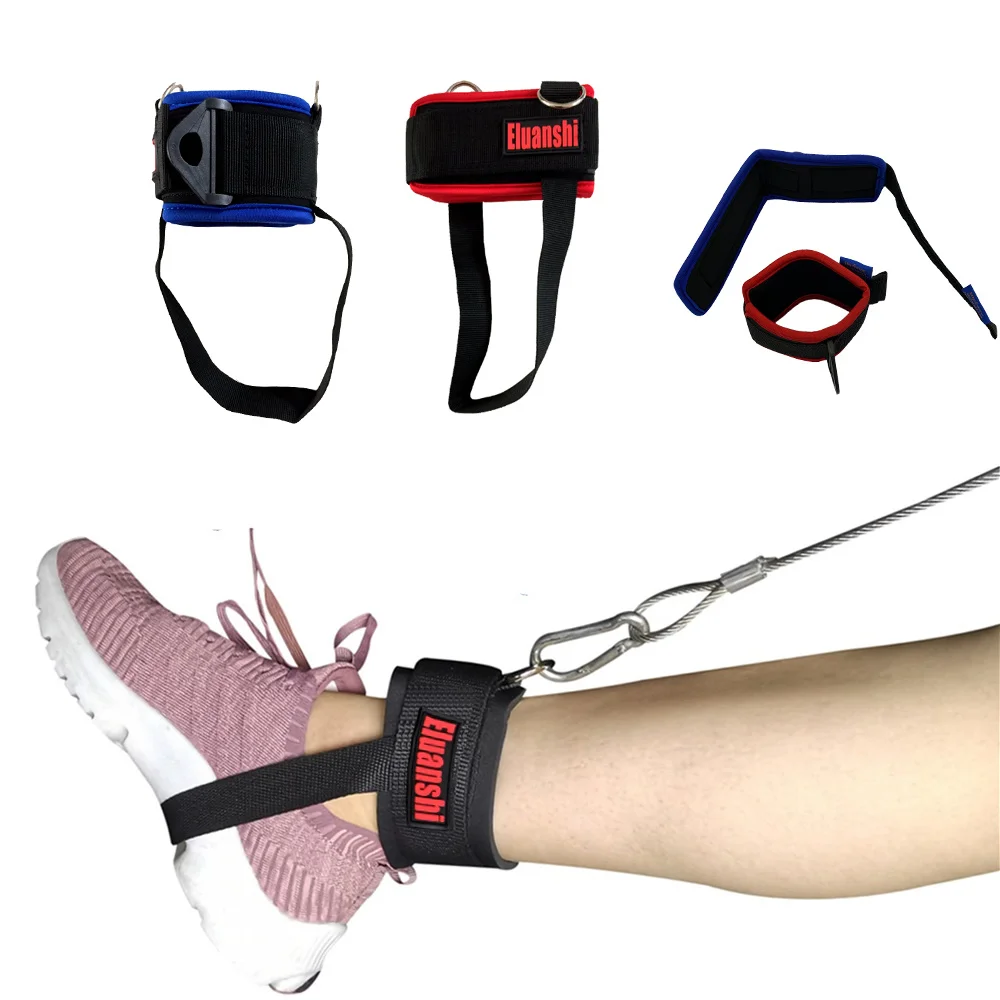 D-ring Ankle Anchor Belt Gym Leg Strap Fitness latex resistance bands crossfit rubber set stretch Training Unisex