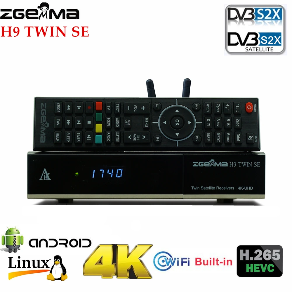 Новинка 2022, спутниковый ресивер Zgemma H9 TWIN SE 4K UHD Linux и Android OS WIFI Enigma2, двойные фотостудии, спутниковый ТВ Декодер