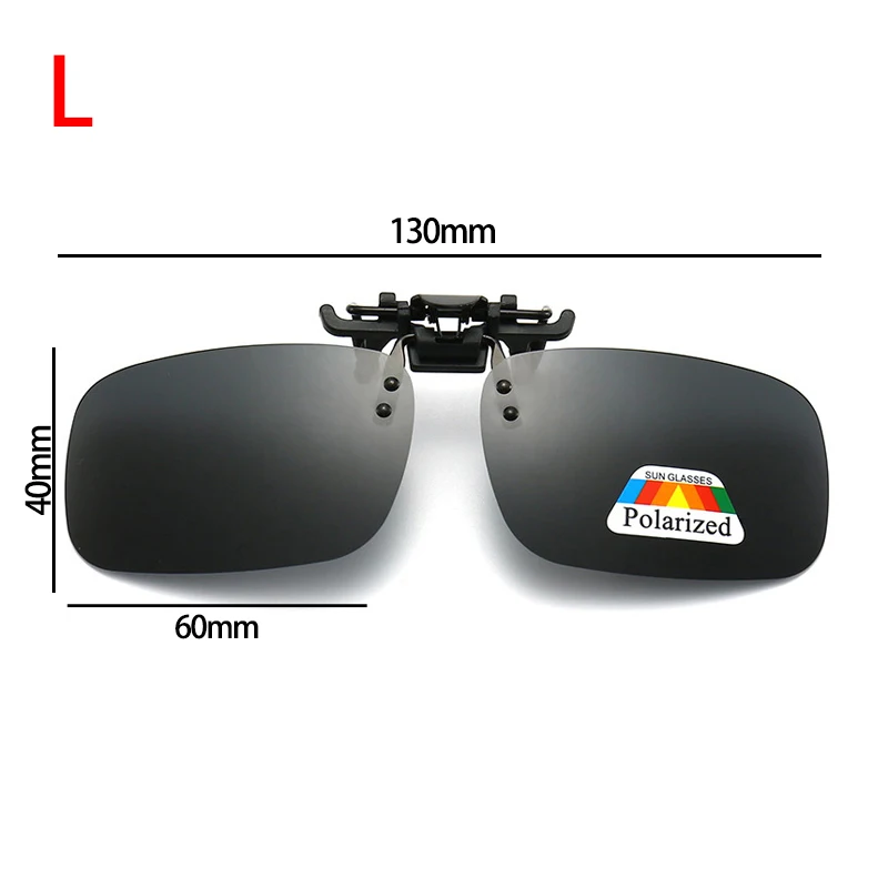 

Черные, 3 размера, серые линзы, поляризационные солнцезащитные очки, клипсы с откидной крышкой, UV 400, зажимы для очков ночного видения для вождения, рыбалки