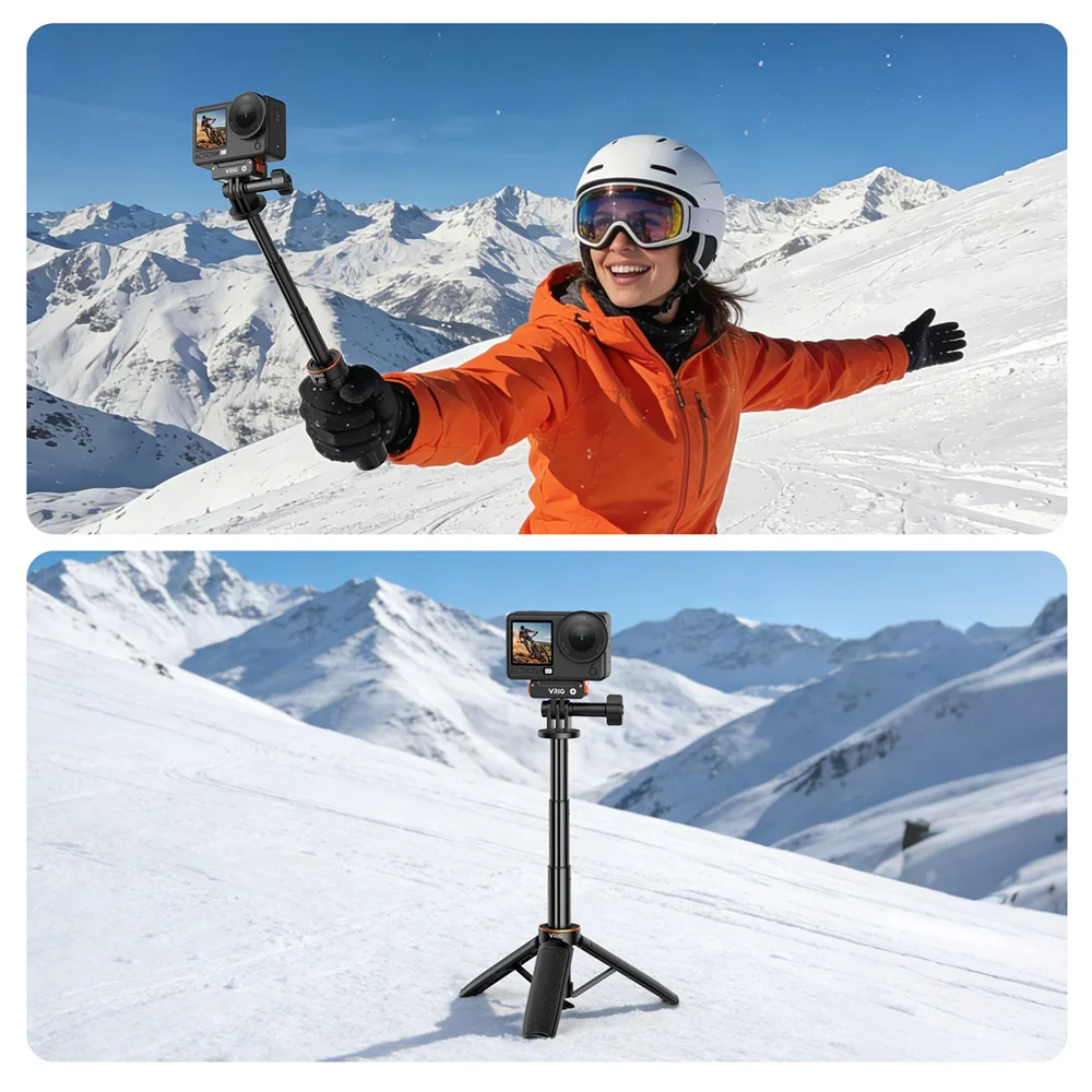 Фото Многофункциональный штатив-монопод VRIG 3-в-1 для экшн-камер DJI Action 6/5/4, Insta360 Ace Pro 2, GoPro Mini – удлинительная ручка-штатив для экшн-камер №4