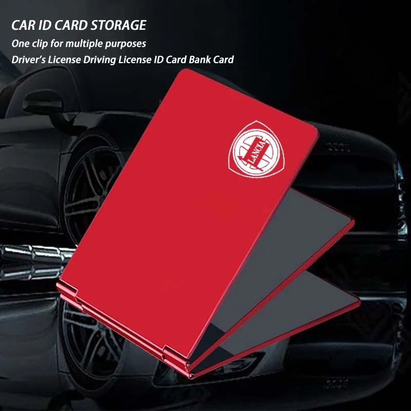 

Car Driver'S License Cover Metal Alloy Document Cover Credit ID For Lancia Key Ypsilon Delta Musa Nera Thema STRATOS Accessories