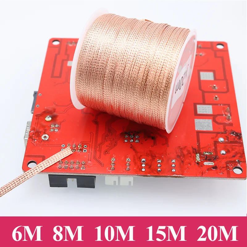 

6M-15M 20M медная паяльная проволока, сварочная сетка для распайки, фитиль, всасывающая оловянная оплетка, лента для сварки печатных плат, инструмент для пайки и удаления