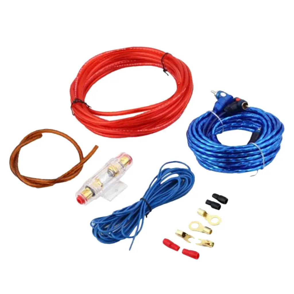 

Universal Car Audio Amplifier Speaker Cable Kit RCA Ground Cable