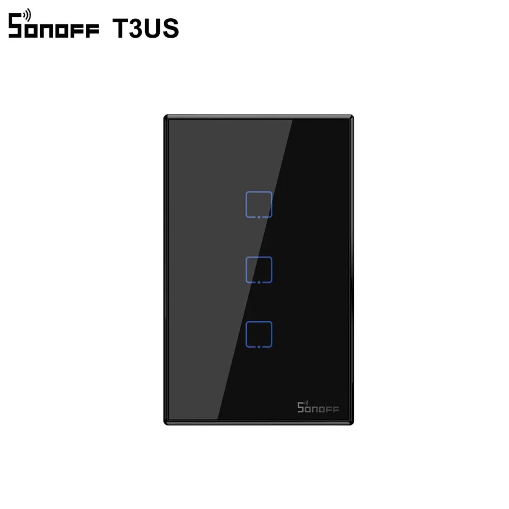 SONOFF TX T0/T2/T3 США Wi-Fi настенный сенсорный светильник ель света белый/черный E-WeLink