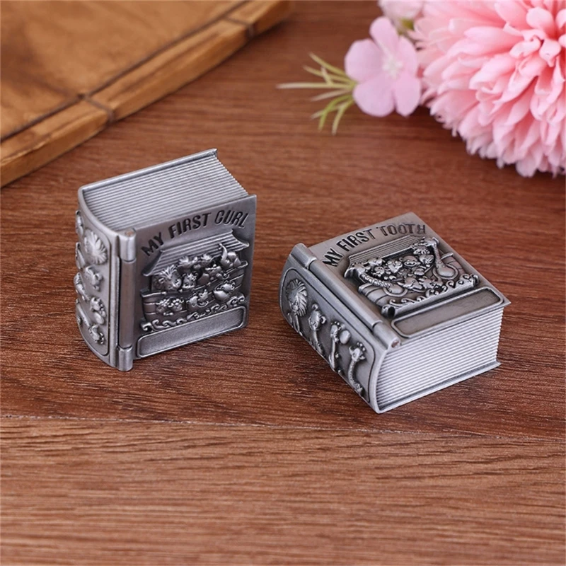 Детские зубы коробка для хранения волос плода мультяшный дизайн металлическая