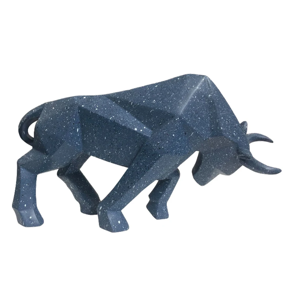 

Geometric Ox Ornament Animal Figurines Abstract Cafe Cattle Statue Hotel Restaurant Bull Sculpture Morden Accessories Desktop