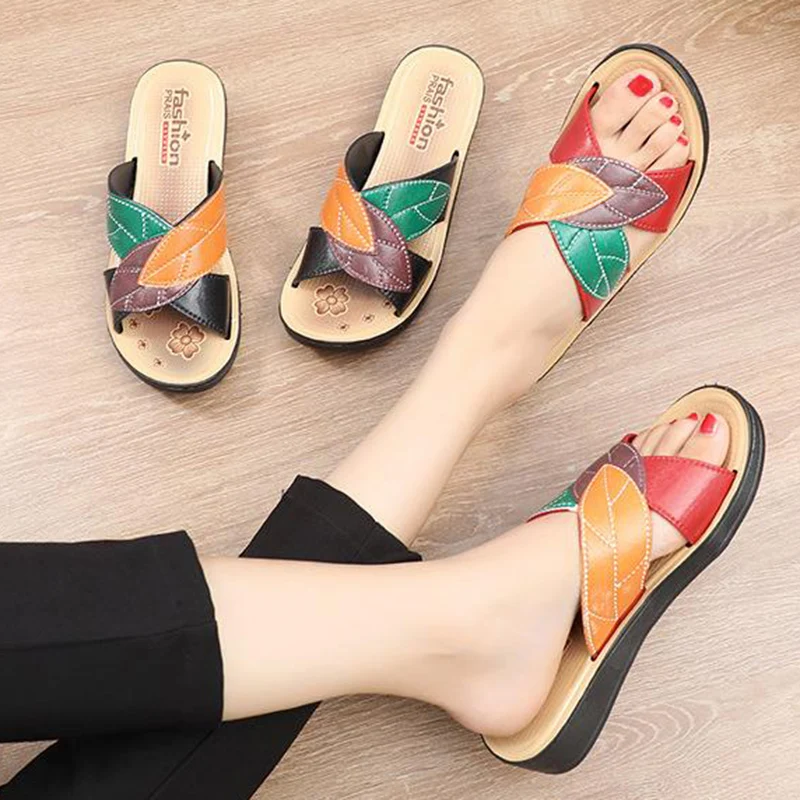 

Red/Black Shoes Sandals Women Soft Women Shoe Sexy Women's Shoes Slip On Sandals Woman Slipper Zapatillas Muje Footwear Female