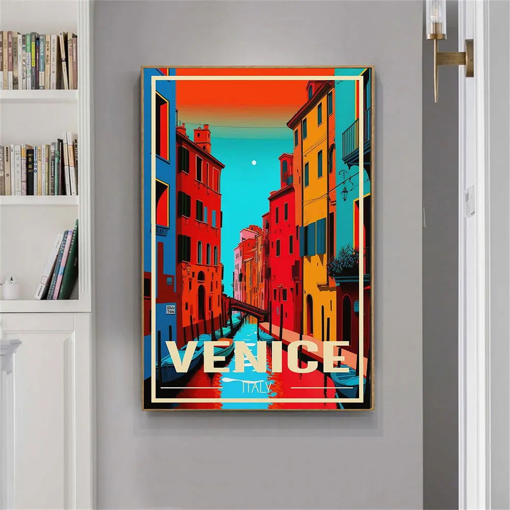 

Venice Travel City Landscape Poster Canvas Painting Colorful Europe Italy Artwork Print Wall Art Living Room Home Decoration