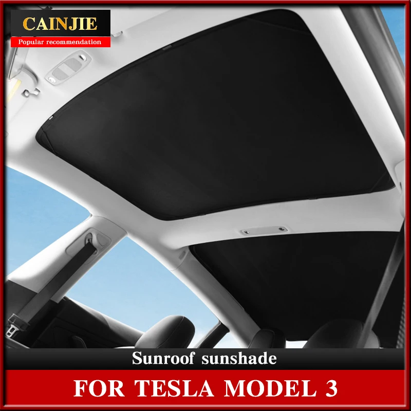 

For Tesla Model 3 2022 Accessories Car Shade Net Model3 Sunshade Car Sun Visor Roof Skylight Shades Protector 2017-2021