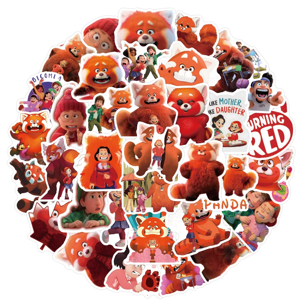 Милые Мультяшные аниме наклейки из мультфильма Поворот красного цвета в виде