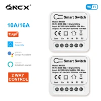 qncx 9pcs tuya wifi smart light switch module mini 10a smart home diy breaker support 2 way control work with alexa google home