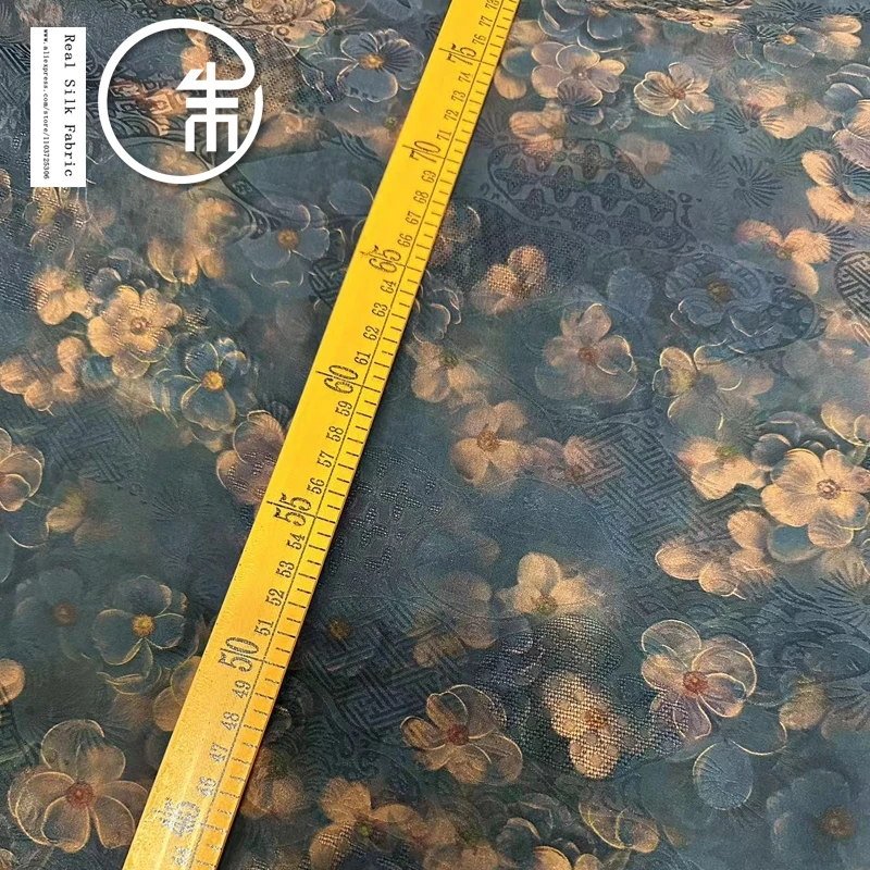 Высокое качество синий фон цветочный настоящий шелк геймпад 100% натуральный