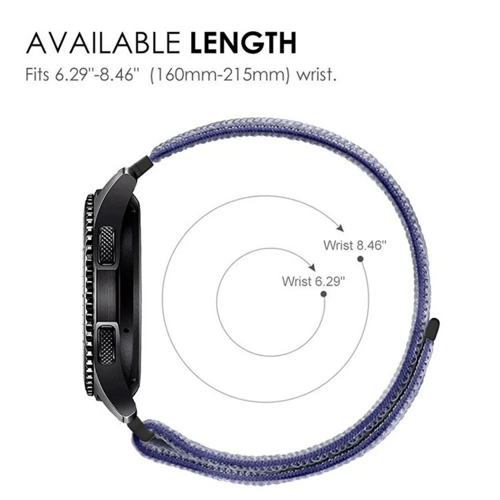 20mm 22mm Nylon Loop Strap For Samsung Galaxy Watch 3 Active1 2 Replacement Wristband For Huawei Watch GT/GT2 Universal