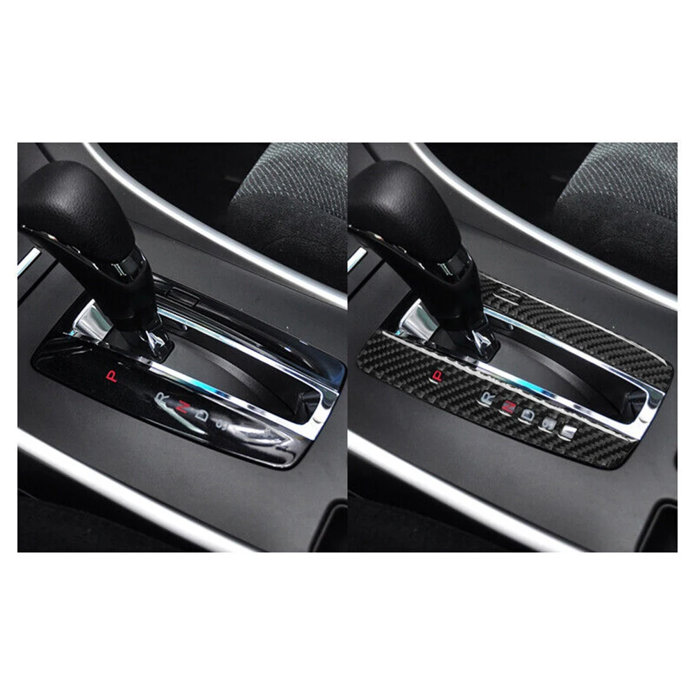 

2Pcs Carbon Fiber Interior Gear Shift Cover Trim For 2013-2017 For Honda For Accord Car Gear Shift Knob Handbrake Protector