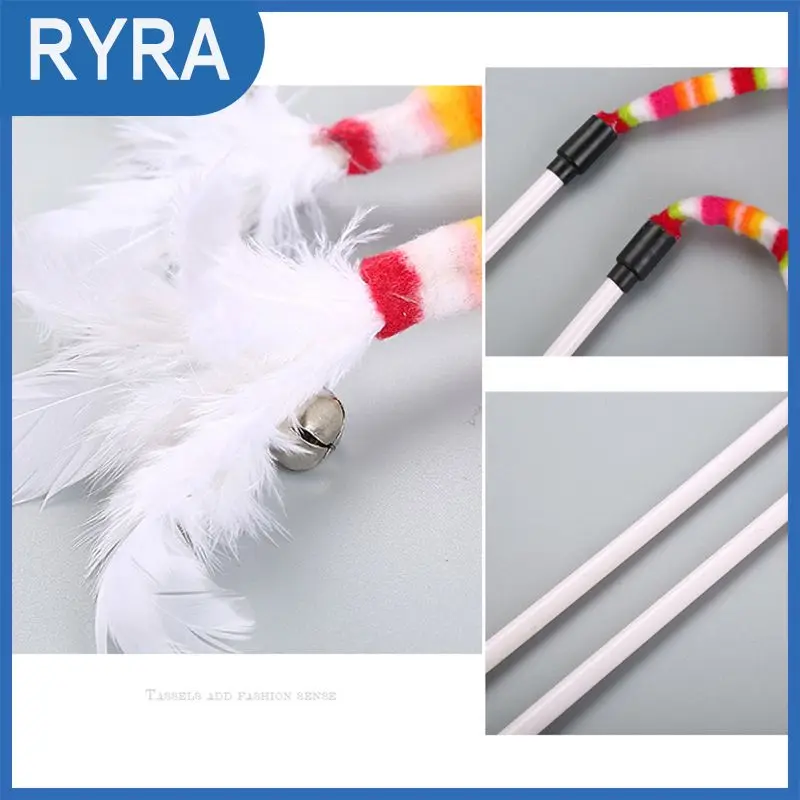 

1pcs Pet Accessories Supplies Rainbow Snake Shape Funny Cat Stick Head With Ring Box Cat Interactive Toy Pet Cat Product