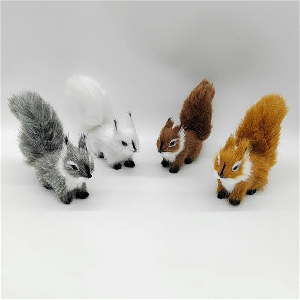 

Simulation Plush Squirrel Figurines Animal Miniatures Artificial Squirrel Garden Tree Ornaments Home Festival Decoration