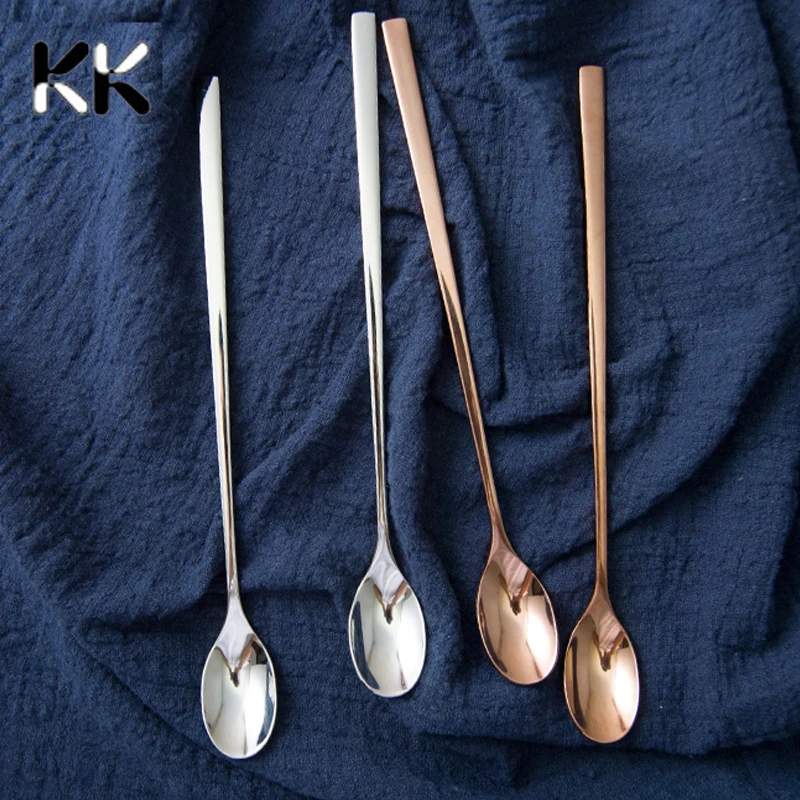 

Кофейная длинная ложка, ложка с длинной ручкой, Набор Десертных ложек, креативная новая кухонная утварь из нержавеющей стали 304