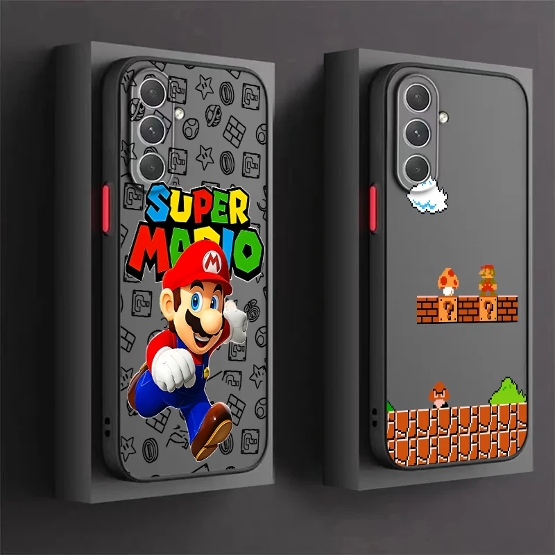 Supers M-Marios милый искусство матовый полупрозрачный для Samsung Galaxy S24 S23 S22 S21 S20 FE S10 S9 S8 Plus