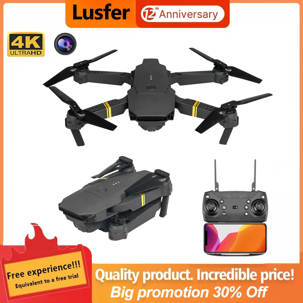 4K Eachine E58 Drone WIFI FPV With Wide Angle Camera Hold Mode Foldable Arm RC Quadcopter X Pro RTF Drone Gifts Dropshipping