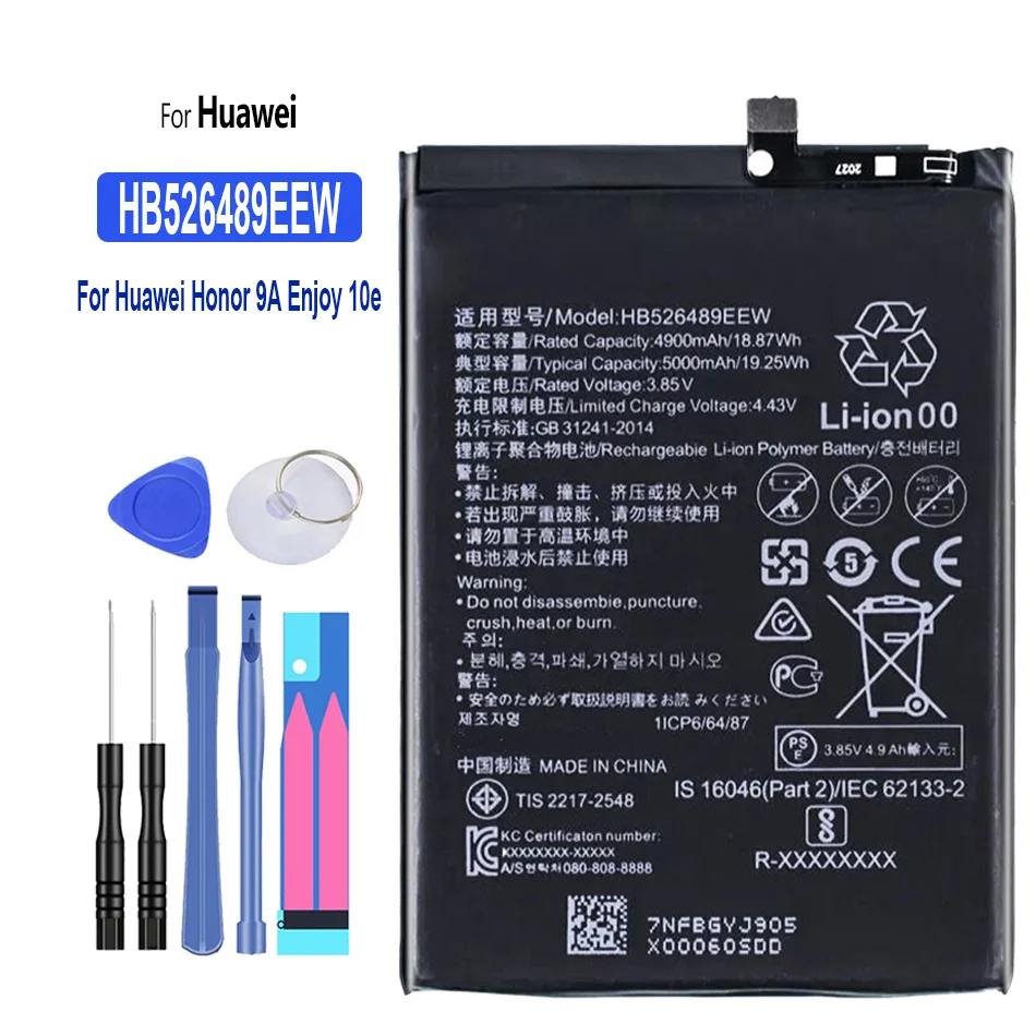 

Battery HB526489EEW 5000mAh for Huawei Honor 9A Changwan 9A Enjoy 10e