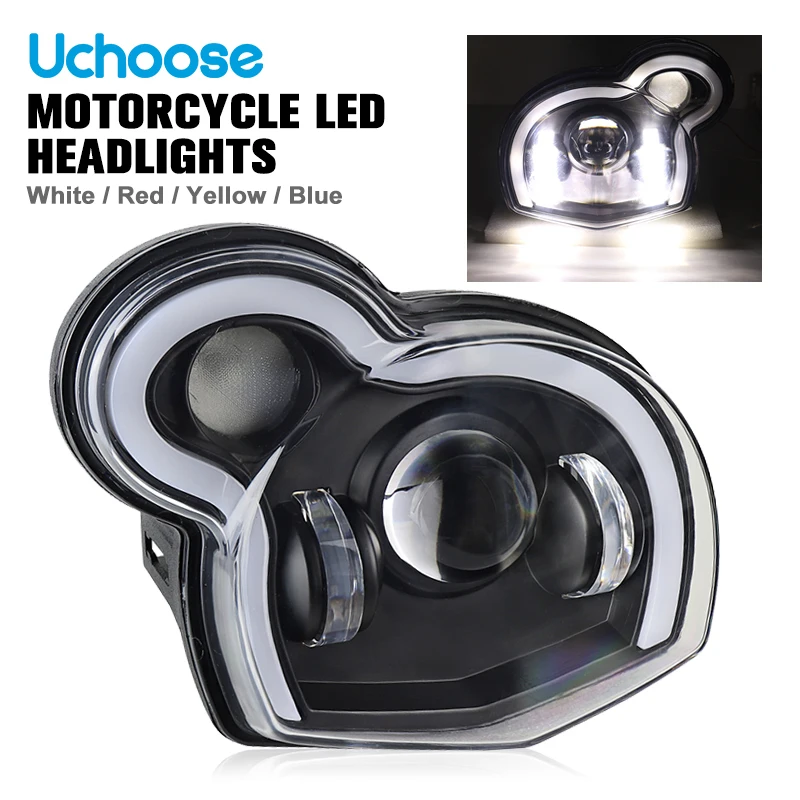 

LED Headlight Motorcycle Lights Hi/Low Beam White DRL Red/White/Blue Devil Eye Lamp for BMW G650GS / Sertao R13 2011-2017