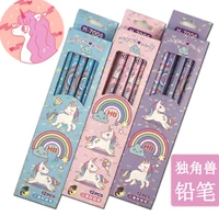 horse and dream 12pcsbox pencils cute rainbow unicorn triangle hb standard wooden pencil student stationery writing drawing