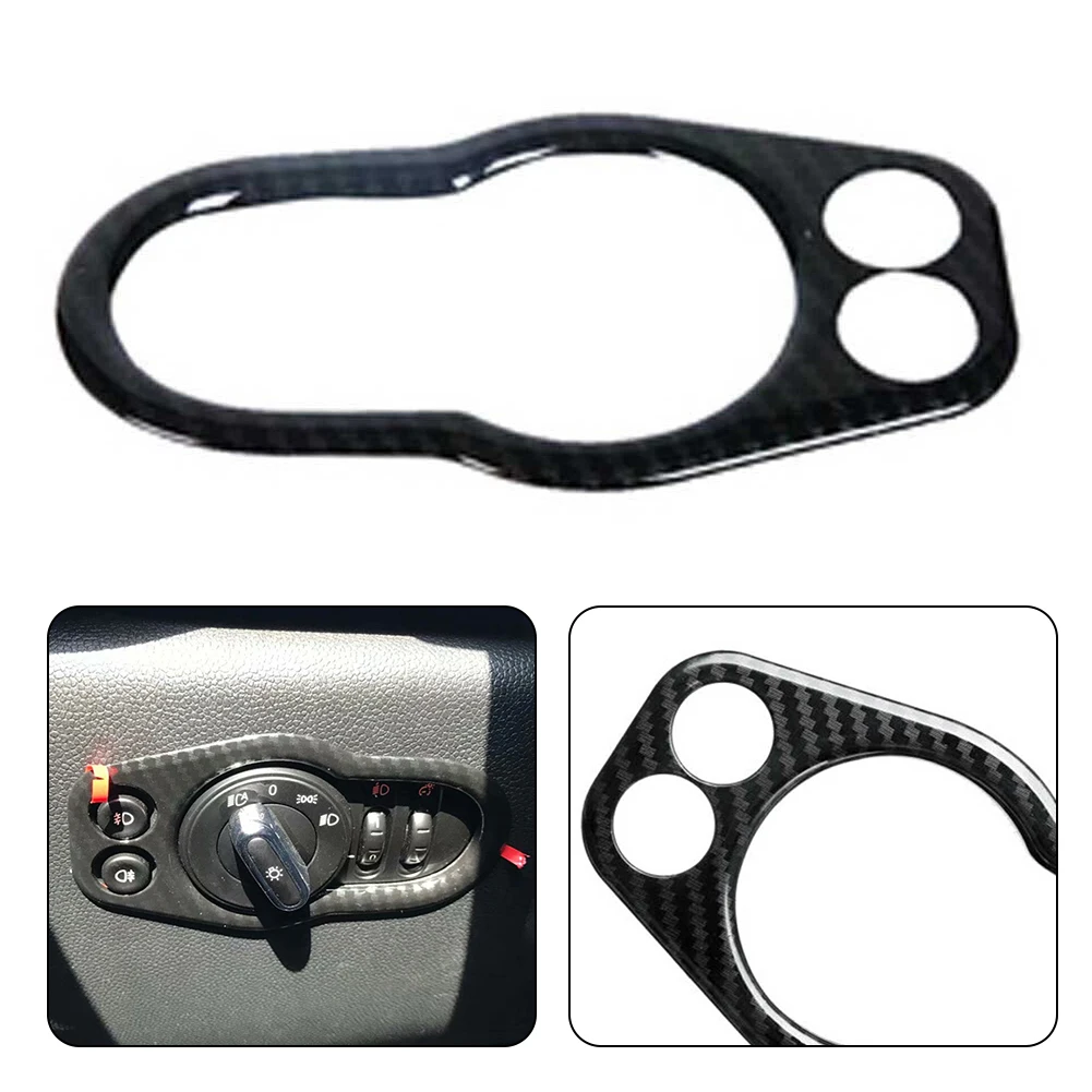 

Cover Trim Decal 1 Pc ABS Plastic Anti-Dust Car Accessories Carbon Fiber Headlight Control For Cooper F55 F56 F57
