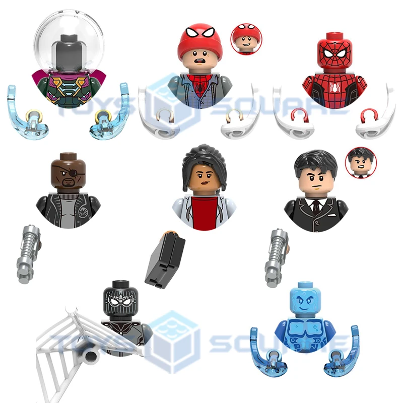 

Конструктор Disney The Han тарио, Человек-паук, гидро, Ник, Фурия, счастливый Хоган, Мишель Джонс, модель, строительные блоки, детский набор, подарки, игрушки