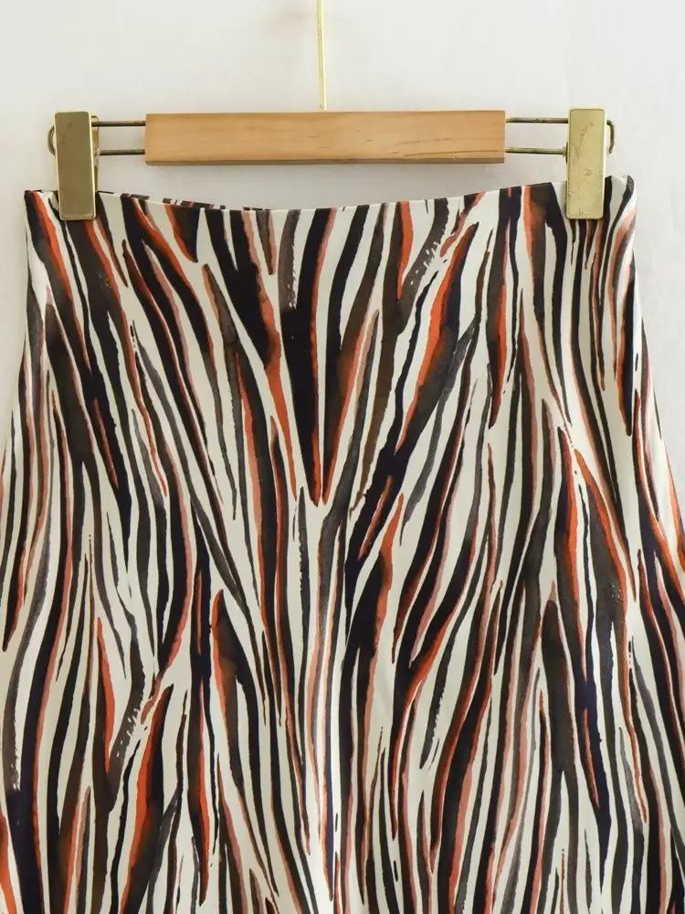 Юбка-миди Женская Длинная с высокой талией и принтом животных - купить по