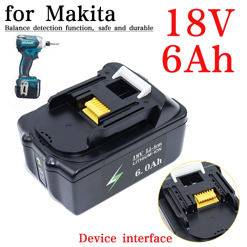 

Newest Upgraded Battery BL1860 18V Battery 6.0ah Rechargeable Replacement Battery BL1840 BL1850 Li-ion 18v 6000mAh Battery