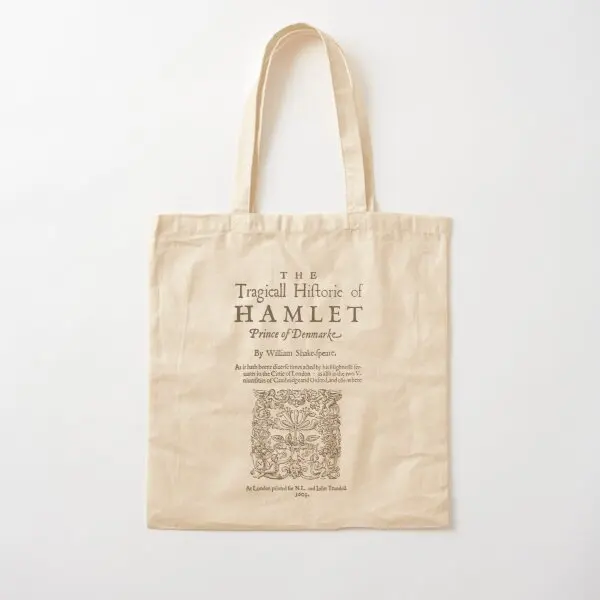 

Shakespeare Hamlet 1603 Cotton Canvas Bag Reusable Foldable Ladies Shopper Designer Grocery Shoulder Bag Fabric Tote Travel