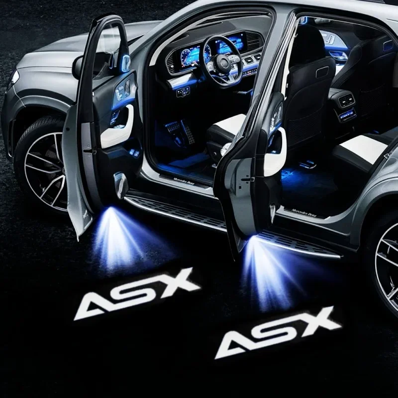 Фото 2 шт. светодиодных проекторов-подсветок в двери для Mitsubishi Outlander ASX L200 Colt Triton PHEV, лампы-проекторы с эффектом «Ghost Shadow» №2