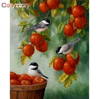 gatyztory birds and apple diy painting by numbers kits drawing on canvas home wall art decor handpainted painting for artwork